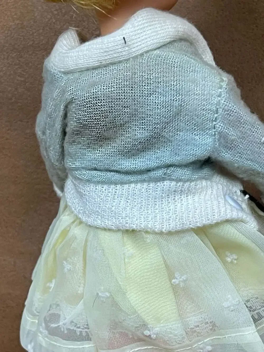 Vintage Ideal Pepper Doll Tammy's Little Sister Blonde with Dress and Cardigan